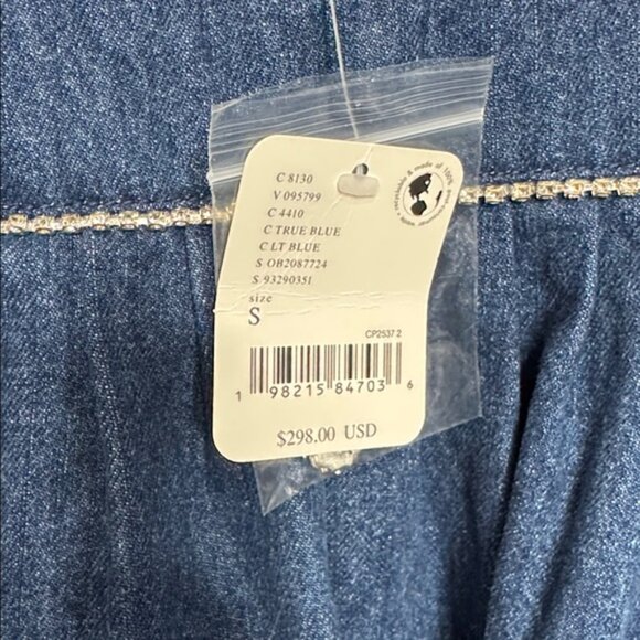 Free People Aultry Embellished Denim Dress NWT Small - Picture 10 of 12